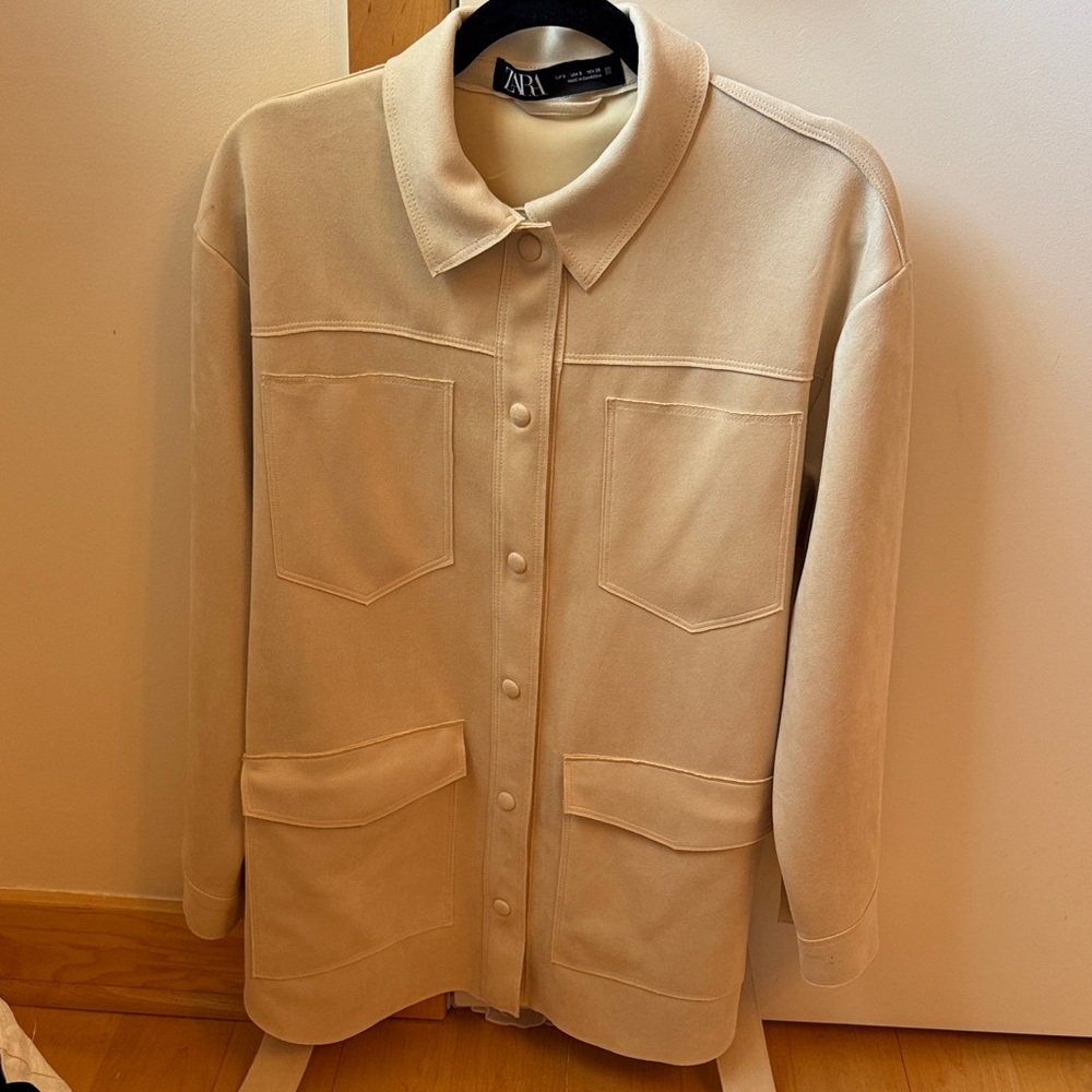 Zara Faux-Suede Shirt Jacket